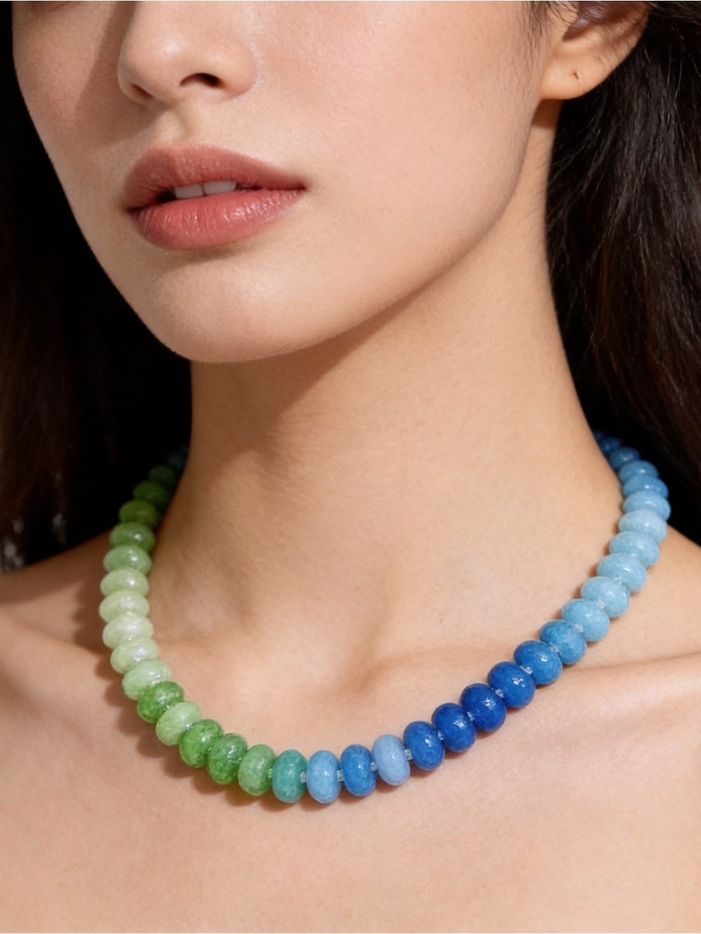 New Anthropologie Rainbow Stone Necklace - Picture 3 of 3